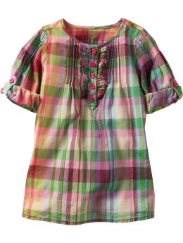 Plaid ruffle shirt