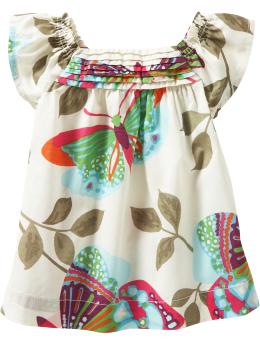 Pintucked butterfly top