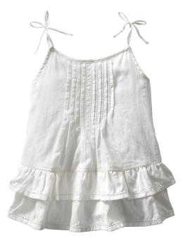 Pintucked ruffle tank