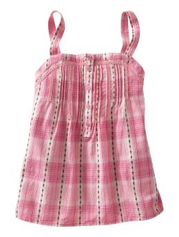 Plaid pintucked cami