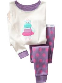 Ballerina hippo long sleep set