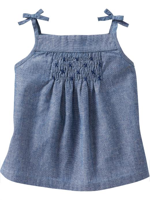 Gap Smocked Chambray Tank