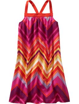 Chevron-striped tank dress