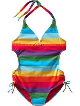 Rainbow cut-out one-piece