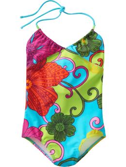 Neon flower one-piece