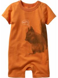 Animal graphic short one-piece