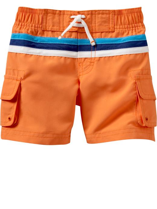Gap Striped Cargo Swim Trunks