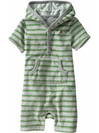 Striped terry hoodie short one-piece
