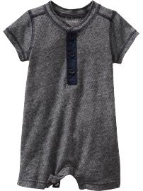 Henley short one-piece