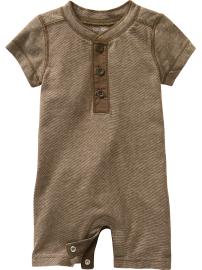 Henley short one-piece