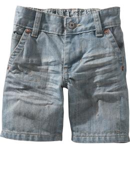 Light wash denim shorts