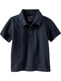 Woven collar polo