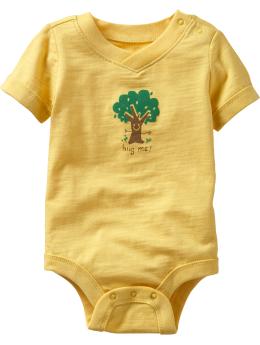 Slub graphic V-neck bodysuit