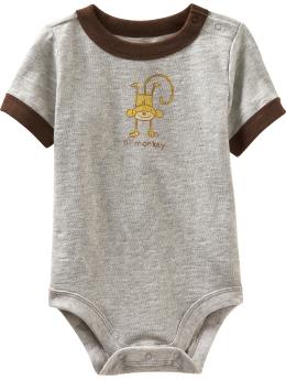 Graphic ringer bodysuit