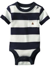 Striped pocket bodysuit