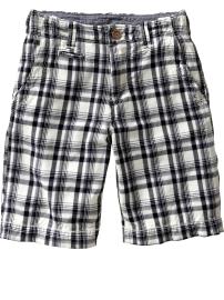 Navy blue plaid shorts