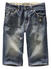 Destructed jean shorts