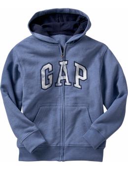 Screen-printed arch logo full-zip hoodie