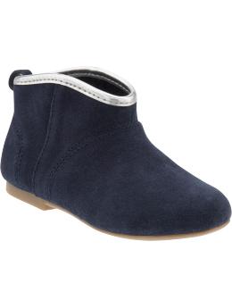 Metallic trim ankle booties