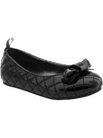 Quilted patent leather ballet flats