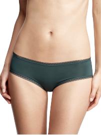 Silky lace-trimmed hipster