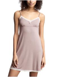 Lace-trimmed modal gown