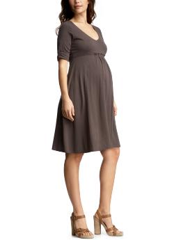 Roll-sleeve empire dress
