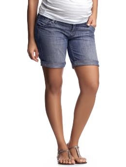 No panel denim cutoff shorts