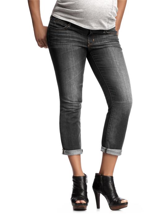 Gap No Panel Cropped Skinny Jeans (Faded Black Wash)