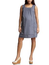 Pintucked eyelet dress