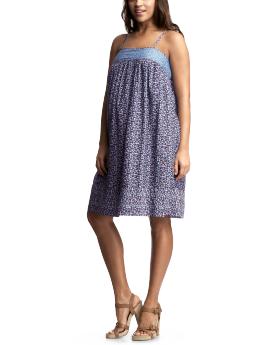 Smocked floral tank dress