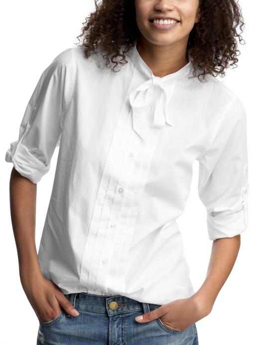 Gap Pleated Tie Neck Blouse Gap Pleated Tie Neck Blouse