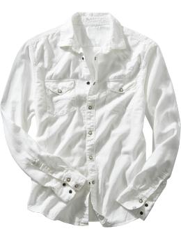 Garment-dyed western shirt