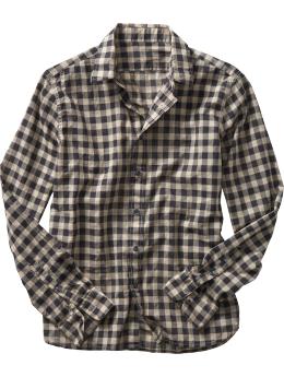 Khaki tartan plaid shirt