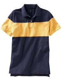 Chest stripe athletic polo