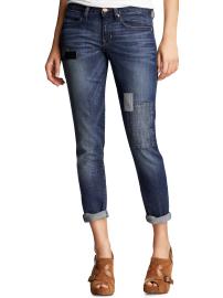 Cropped skinny patch jeans