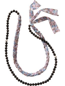 Mini-floral wooden bead necklace