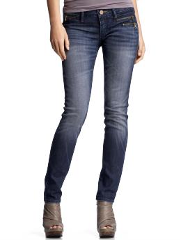 Always skinny zipper pocket jeans (destructed indigo wash)