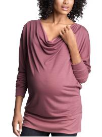 Drape-neck tunic top