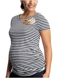 Striped embellished crewneck T