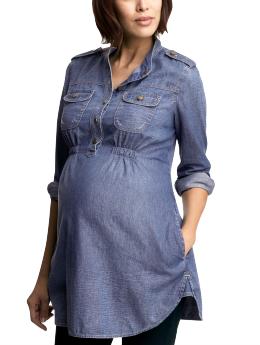 Denim utility tunic
