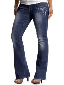Gap Full panel sexy boot jeans (faded embellished wash)