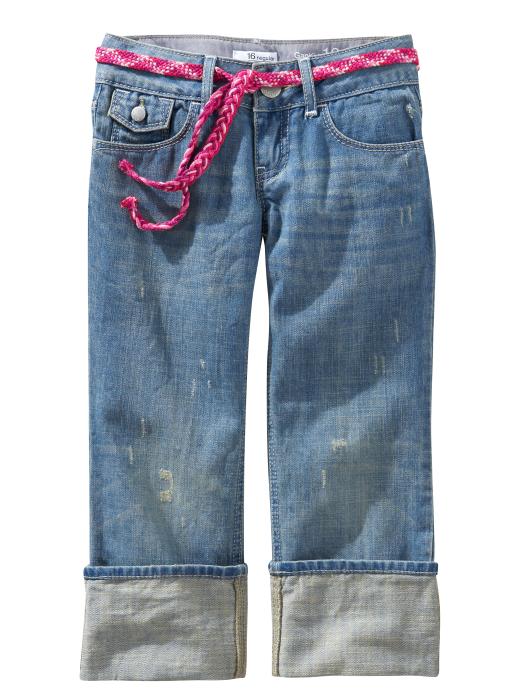 Gap Gap Belted distressed denim capris Gap Gap Belted distressed denim capris