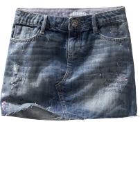 Doodle denim mini skirt