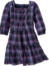 Tiered plaid dress