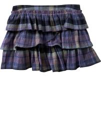Tiered ruffle plaid skirt