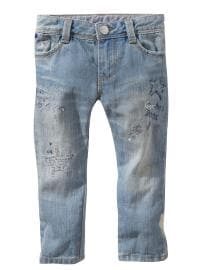 Mini skinny jeans (embellished light wash)