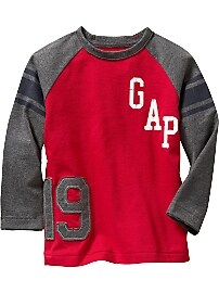 Raglan jersey graphic T