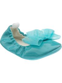 Bright tulle bow ballet flats