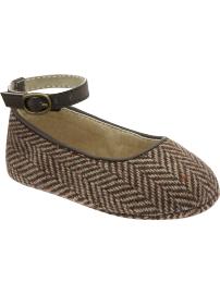 Herringbone ballet flats